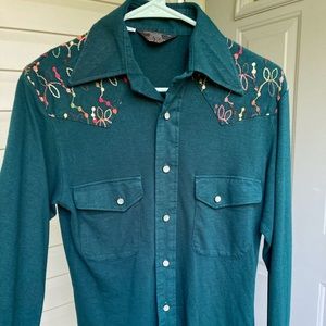 Vintage embroidered western shirt for men or women